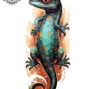Tatouage éphémère salamandre mollet