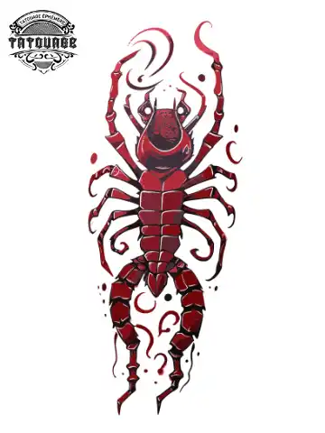 Tatouage éphémère scorpion mollet