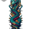 Tatouage éphémère serpent mollet