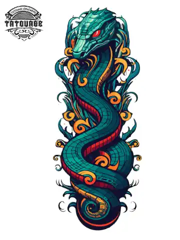 Tatouage éphémère serpent mollet