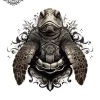 Tatouage éphémère tortue nuque