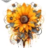 tatouage ephemere tournesol epaule Tatouage éphémère tournesol épaule