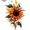 tatouage ephemere tournesol nuque Tatouage éphémère tournesol nuque
