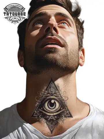tatouage ephemere triangle cou photo Tatouage éphémère triangle cou