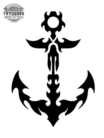 Tatouage éphémère tribal ancre