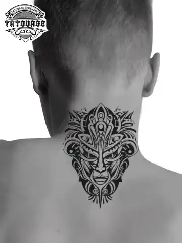 tatouage ephemere tribal nuque homme photo Tatouage éphémère tribal nuque homme