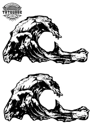 tatouage ephemere vague hanche Tatouage éphémère vague hanche