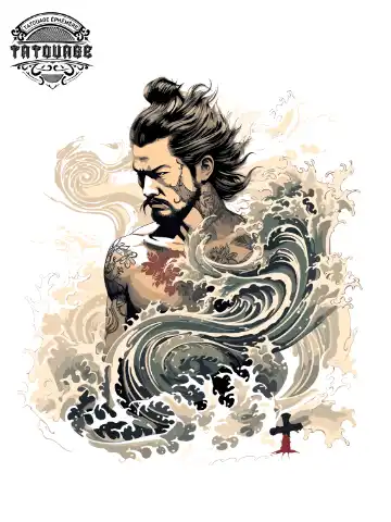 tatouage ephemere vague nuque Tatouage éphémère vague nuque