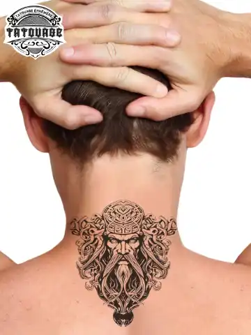 tatouage ephemere viking nuque photo Tatouage éphémère viking nuque