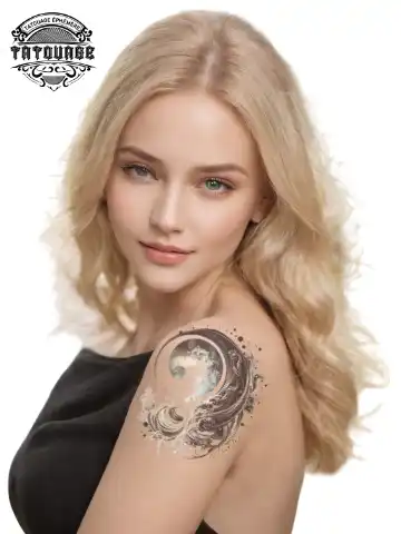 tatouage ephemere yin yang epaule photo Tatouage éphémère yin yang épaule