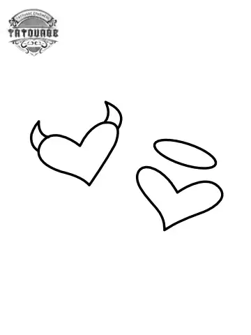 petit tatouage ephemere ange et demon gros plan petit tatouage éphémère ange et démon