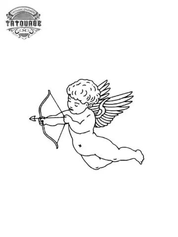 petit tatouage ephemere ange gros plan petit tatouage éphémère ange