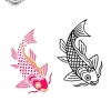 petit tatouage ephemere carpe koi gros plan petit tatouage éphémère carpe koi