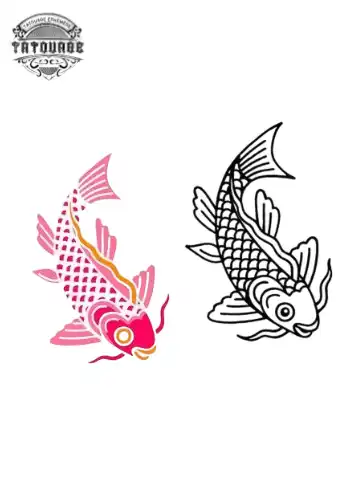 petit tatouage ephemere carpe koi gros plan petit tatouage éphémère carpe koi