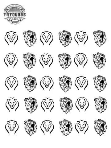 petit tatouage éphémère lion