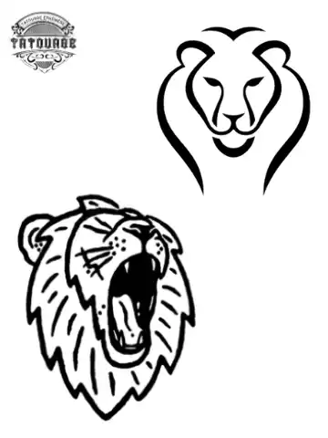 petit tatouage ephemere lion gros plan petit tatouage éphémère lion