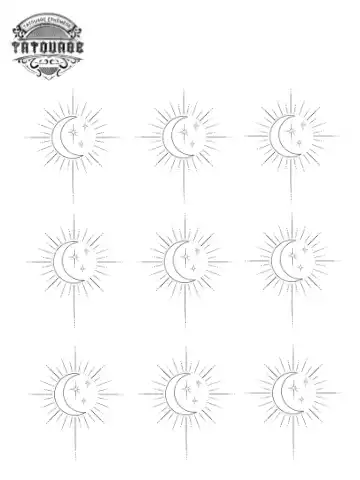 petit tatouage ephemere lune et soleil petit tatouage éphémère lune et soleil