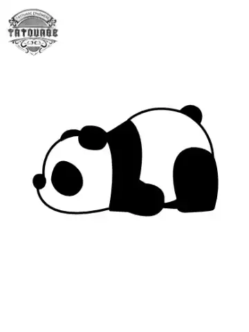 petit tatouage ephemere panda gros plan petit tatouage éphémère panda