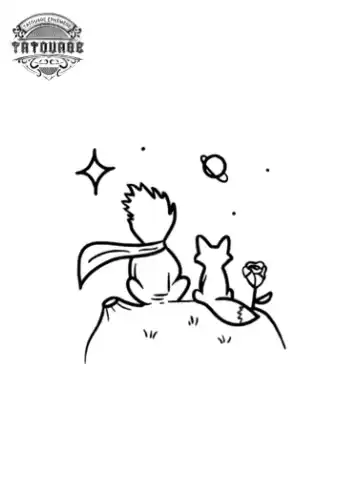 petit tatouage ephemere prince et renard gros plan petit tatouage éphémère prince et renard