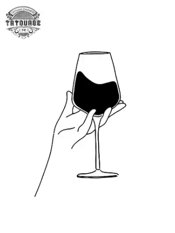 petit tatouage éphémère verre de vin