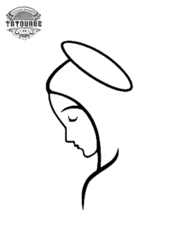 petit tatouage ephemere vierge marie gros plan petit tatouage éphémère vierge marie