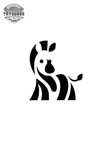petit tatouage ephemere zebre gros plan petit tatouage éphémère zebre