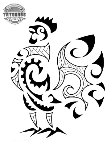 tatouage ephemere maori coq Tatouage éphémère maori coq