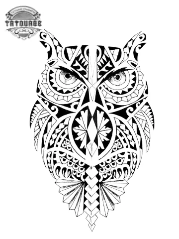 Tatouage éphémère maori hiboux