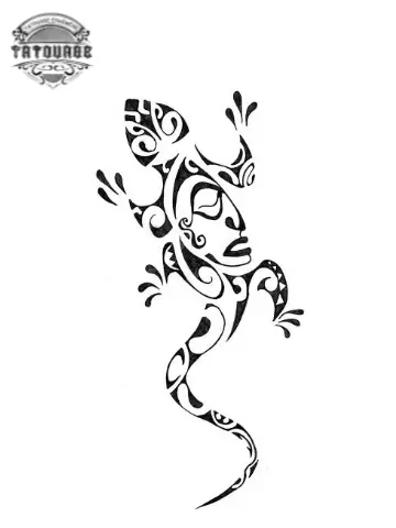 Tatouage éphémère maori lézard