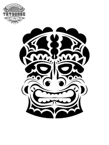 tatouage ephemere maori masque Tatouage éphémère maori masque