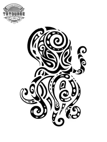 Tatouage éphémère maori pieuvre