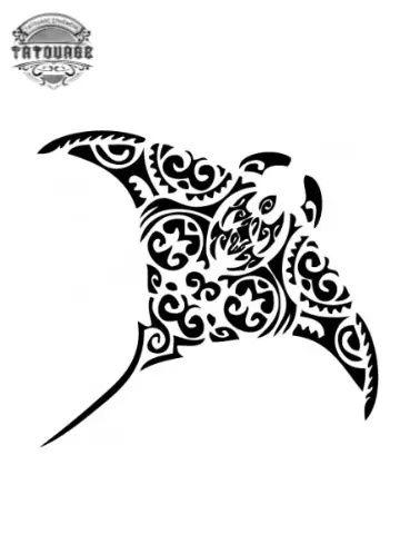 tatouage ephemere maori raie Tatouage éphémère maori raie