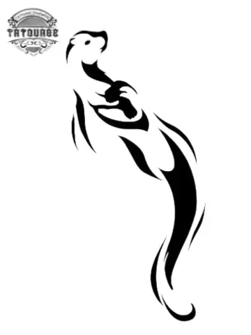 tatouage ephemere tribal loutre Tatouage éphémère tribal loutre