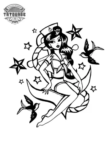 tatouage ephemere ancre pin up Tatouage éphémère ancre pin up