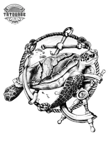 tatouage ephemere ancre tortue Tatouage éphémère ancre tortue