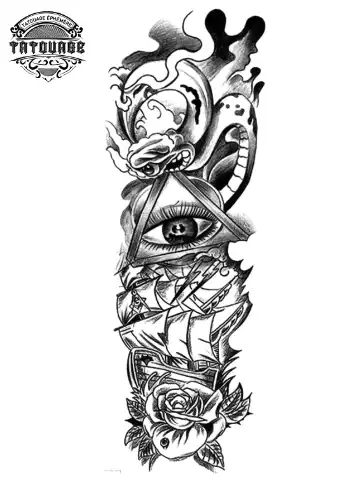 Tatouage éphémère bras complet serpent