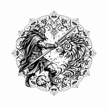 tmp1xj0od89.webp Tatouage Tigre Viking Mandala Noir-Gris