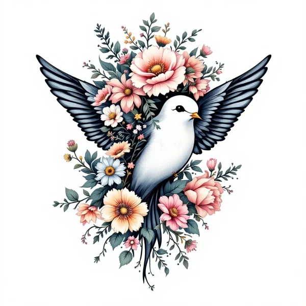 tmp_7u3efws.webp Tatouage Couronne Florale Oiseaux Noir