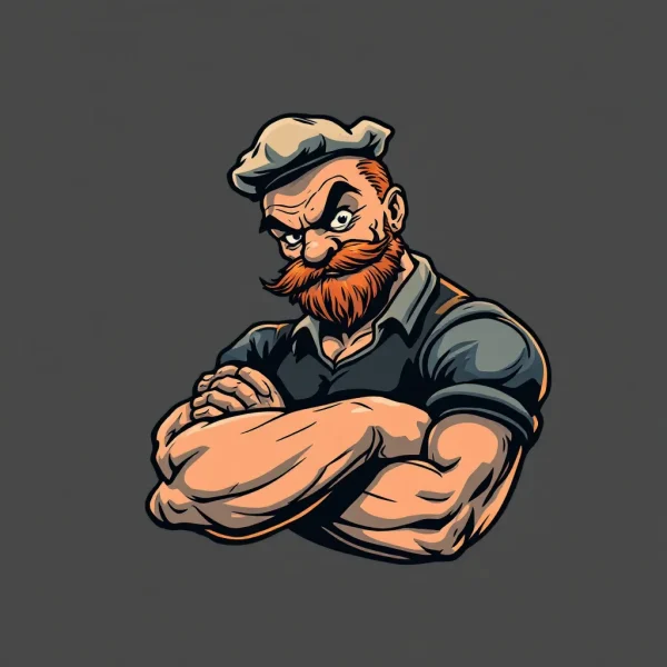 popeye Tatouage Popeye Ancre Noire et Grise