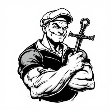 popeye Tatouage Popeye Ancre Traditionnelle