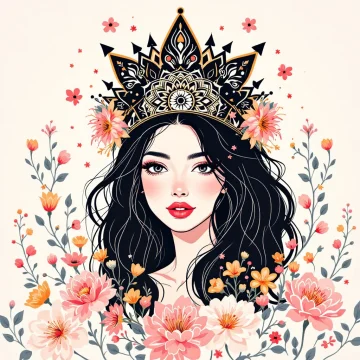 Tatouage Couronne de Printemps Mandala