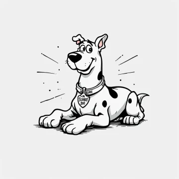 scooby doo Tatouage Scooby-Doo Style US Noir-Gris