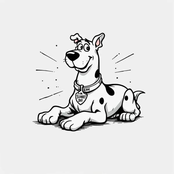 scooby doo Tatouage Scooby-Doo Style US Noir-Gris