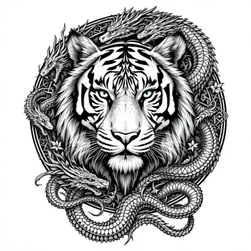 tatouage tigre celtique