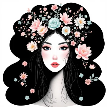 Tatouage Couronne Florale Personnage