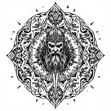 tmpsdvu7vzb.webp Tatouage Tigre Viking Mandala Graphique