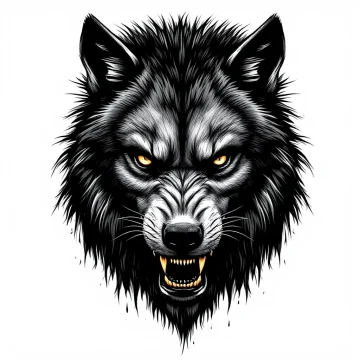 tmpv6lhmbsm.webp Tatouage Loup Zombie Réaliste Noir & Gris