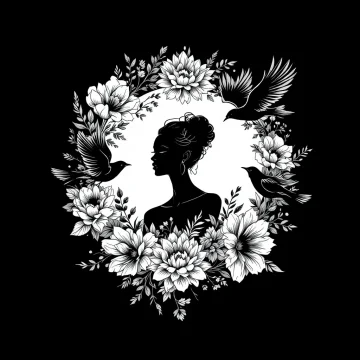 Tatouage Couronne Florale Oiseaux