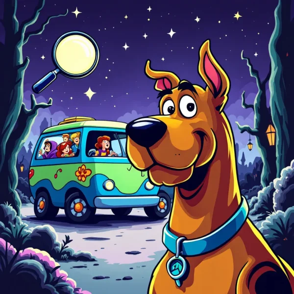 scooby doo Tatouage Scooby-Doo Loupe Noir et Gris