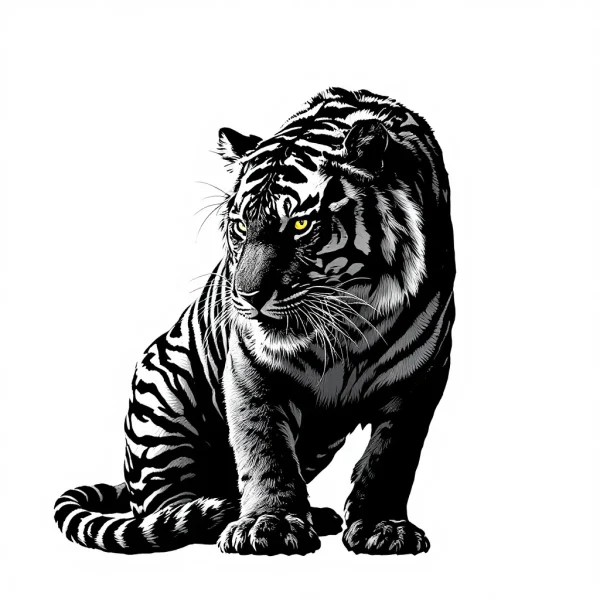 tmp1ugclgw1.webp Tatouage Tigre Éclatant Réaliste